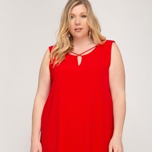 PLUS Size She + Sky Sleeveless Dress